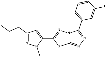 3-(3-fluorophenyl)-6-(1-methyl-3-propyl-1H-pyrazol-5-yl)[1,2,4]triazolo[3,4-b][1,3,4]thiadiazole 结构式