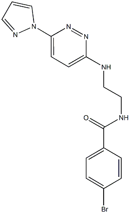 4-bromo-N-(2-{[6-(1H-pyrazol-1-yl)-3-pyridazinyl]amino}ethyl)benzamide Structure