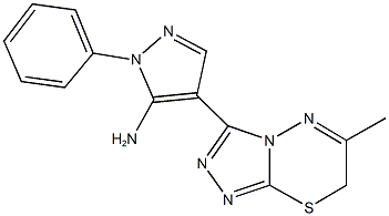 4-(6-methyl-7H-[1,2,4]triazolo[3,4-b][1,3,4]thiadiazin-3-yl)-1-phenyl-1H-pyrazol-5-ylamine,957264-95-8,结构式