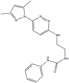 N-(2-{[6-(3,5-dimethyl-1H-pyrazol-1-yl)-3-pyridazinyl]amino}ethyl)-N'-phenylurea 结构式