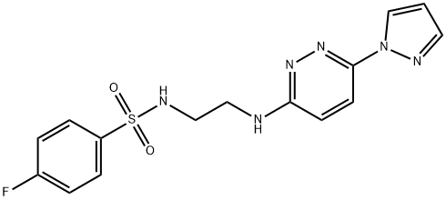 4-fluoro-N-(2-{[6-(1H-pyrazol-1-yl)-3-pyridazinyl]amino}ethyl)benzenesulfonamide,957265-04-2,结构式