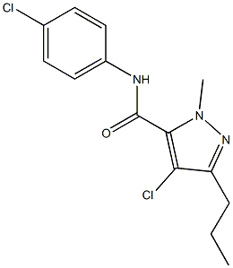 4-chloro-N-(4-chlorophenyl)-1-methyl-3-propyl-1H-pyrazole-5-carboxamide 结构式