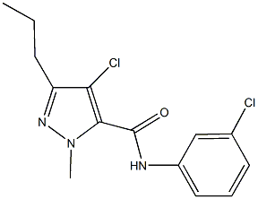 4-chloro-N-(3-chlorophenyl)-1-methyl-3-propyl-1H-pyrazole-5-carboxamide 化学構造式