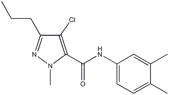 4-chloro-N-(3,4-dimethylphenyl)-1-methyl-3-propyl-1H-pyrazole-5-carboxamide,957265-25-7,结构式