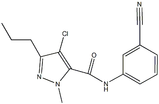 4-chloro-N-(3-cyanophenyl)-1-methyl-3-propyl-1H-pyrazole-5-carboxamide Structure