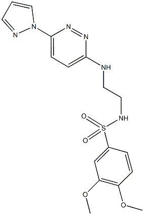 3,4-dimethoxy-N-(2-{[6-(1H-pyrazol-1-yl)-3-pyridazinyl]amino}ethyl)benzenesulfonamide Structure