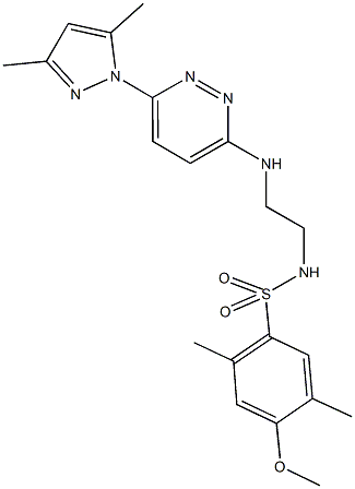 N-(2-{[6-(3,5-dimethyl-1H-pyrazol-1-yl)-3-pyridazinyl]amino}ethyl)-4-methoxy-2,5-dimethylbenzenesulfonamide Structure