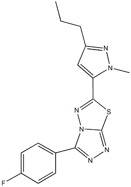 3-(4-fluorophenyl)-6-(1-methyl-3-propyl-1H-pyrazol-5-yl)[1,2,4]triazolo[3,4-b][1,3,4]thiadiazole Structure