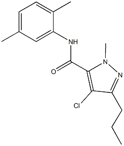 4-chloro-N-(2,5-dimethylphenyl)-1-methyl-3-propyl-1H-pyrazole-5-carboxamide 结构式