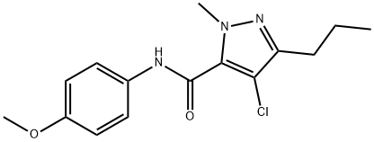 4-chloro-N-(4-methoxyphenyl)-1-methyl-3-propyl-1H-pyrazole-5-carboxamide,957288-07-2,结构式