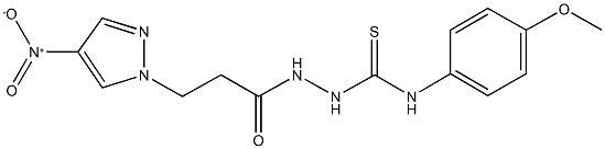 2-(3-{4-nitro-1H-pyrazol-1-yl}propanoyl)-N-(4-methoxyphenyl)hydrazinecarbothioamide 化学構造式