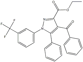 ethyl 4-benzoyl-5-phenyl-1-[3-(trifluoromethyl)phenyl]-1H-pyrazole-3-carboxylate Struktur