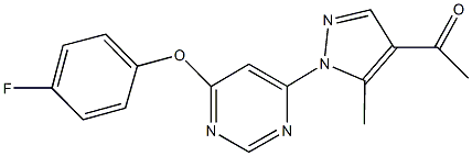 1-{1-[6-(4-fluorophenoxy)-4-pyrimidinyl]-5-methyl-1H-pyrazol-4-yl}ethanone 化学構造式