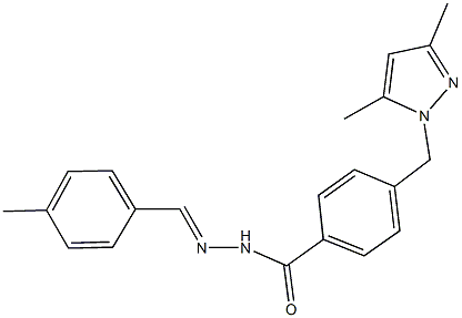 4-[(3,5-dimethyl-1H-pyrazol-1-yl)methyl]-N'-(4-methylbenzylidene)benzohydrazide,957296-34-3,结构式