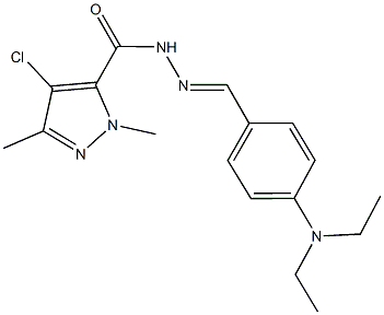 4-chloro-N'-[4-(diethylamino)benzylidene]-1,3-dimethyl-1H-pyrazole-5-carbohydrazide,957296-63-8,结构式