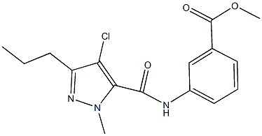 methyl 3-{[(4-chloro-1-methyl-3-propyl-1H-pyrazol-5-yl)carbonyl]amino}benzoate,957298-37-2,结构式