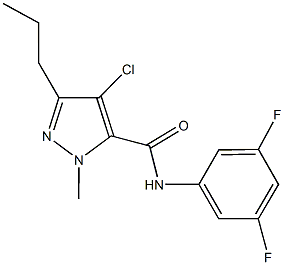 4-chloro-N-(3,5-difluorophenyl)-1-methyl-3-propyl-1H-pyrazole-5-carboxamide 化学構造式