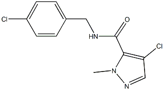 4-chloro-N-(4-chlorobenzyl)-1-methyl-1H-pyrazole-5-carboxamide 化学構造式