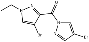 4-bromo-3-[(4-bromo-1H-pyrazol-1-yl)carbonyl]-1-ethyl-1H-pyrazole 结构式