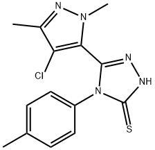 5-(4-chloro-1,3-dimethyl-1H-pyrazol-5-yl)-4-(4-methylphenyl)-4H-1,2,4-triazole-3-thiol Structure