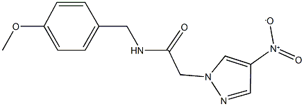 2-{4-nitro-1H-pyrazol-1-yl}-N-(4-methoxybenzyl)acetamide 化学構造式