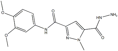 N-(3,4-dimethoxyphenyl)-5-(hydrazinocarbonyl)-1-methyl-1H-pyrazole-3-carboxamide 化学構造式