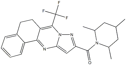 7-(trifluoromethyl)-10-[(2,4,6-trimethyl-1-piperidinyl)carbonyl]-5,6-dihydrobenzo[h]pyrazolo[5,1-b]quinazoline Struktur