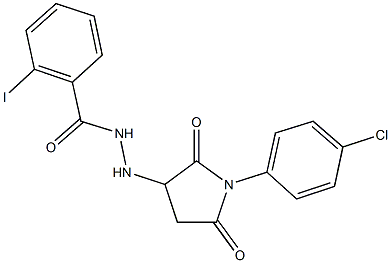 N'-[1-(4-chlorophenyl)-2,5-dioxo-3-pyrrolidinyl]-2-iodobenzohydrazide,957300-10-6,结构式