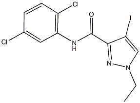 N-(2,5-dichlorophenyl)-1-ethyl-4-iodo-1H-pyrazole-3-carboxamide 结构式