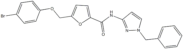 N-(1-benzyl-1H-pyrazol-3-yl)-5-[(4-bromophenoxy)methyl]-2-furamide Structure