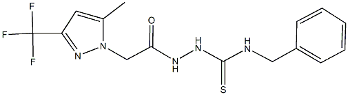 N-benzyl-2-{[5-methyl-3-(trifluoromethyl)-1H-pyrazol-1-yl]acetyl}hydrazinecarbothioamide Structure