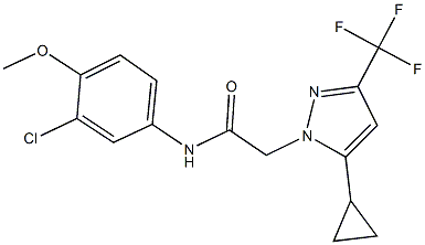 N-(3-chloro-4-methoxyphenyl)-2-[5-cyclopropyl-3-(trifluoromethyl)-1H-pyrazol-1-yl]acetamide Structure