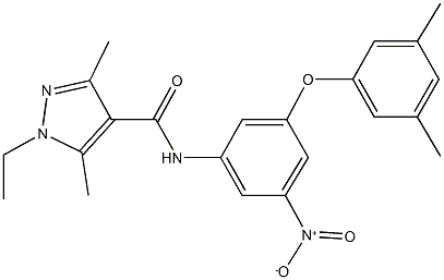 N-{3-(3,5-dimethylphenoxy)-5-nitrophenyl}-1-ethyl-3,5-dimethyl-1H-pyrazole-4-carboxamide Structure