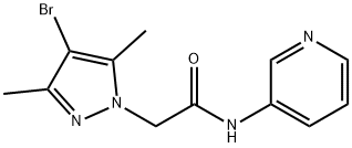 2-(4-bromo-3,5-dimethyl-1H-pyrazol-1-yl)-N-(3-pyridinyl)acetamide,957354-39-1,结构式