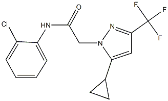 N-(2-chlorophenyl)-2-[5-cyclopropyl-3-(trifluoromethyl)-1H-pyrazol-1-yl]acetamide Struktur