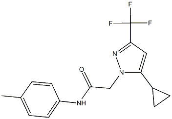 2-[5-cyclopropyl-3-(trifluoromethyl)-1H-pyrazol-1-yl]-N-(4-methylphenyl)acetamide,957354-49-3,结构式