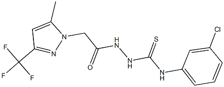 N-(3-chlorophenyl)-2-{[5-methyl-3-(trifluoromethyl)-1H-pyrazol-1-yl]acetyl}hydrazinecarbothioamide 结构式