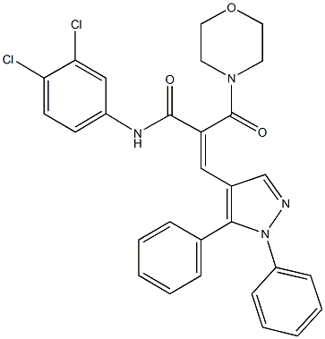 N-(3,4-dichlorophenyl)-3-(1,5-diphenyl-1H-pyrazol-4-yl)-2-(4-morpholinylcarbonyl)acrylamide Structure