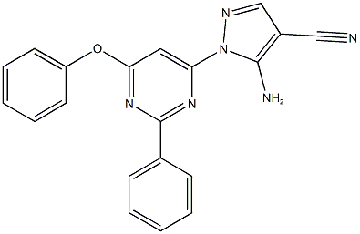 5-amino-1-(6-phenoxy-2-phenyl-4-pyrimidinyl)-1H-pyrazole-4-carbonitrile|