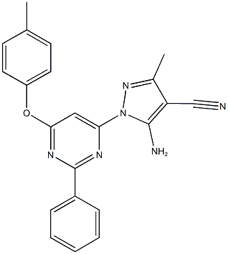 5-amino-3-methyl-1-[6-(4-methylphenoxy)-2-phenyl-4-pyrimidinyl]-1H-pyrazole-4-carbonitrile Structure