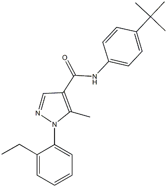 N-(4-tert-butylphenyl)-1-(2-ethylphenyl)-5-methyl-1H-pyrazole-4-carboxamide Struktur