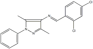 N-(2,4-dichlorobenzylidene)-N-(3,5-dimethyl-1-phenyl-1H-pyrazol-4-yl)amine Struktur