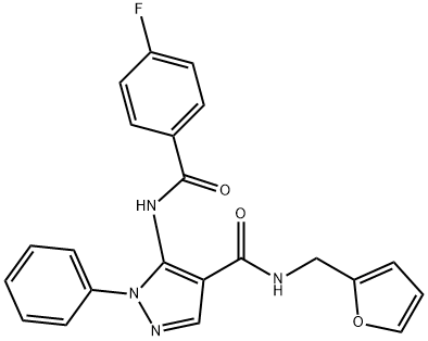 5-[(4-fluorobenzoyl)amino]-N-(2-furylmethyl)-1-phenyl-1H-pyrazole-4-carboxamide Structure