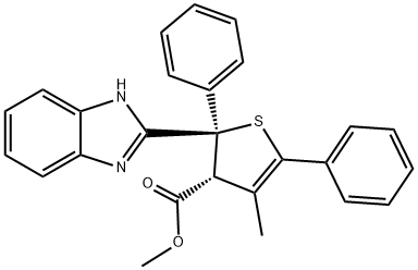 methyl 2-(1H-benzimidazol-2-yl)-4-methyl-2,5-diphenyl-2,3-dihydro-3-thiophenecarboxylate Struktur