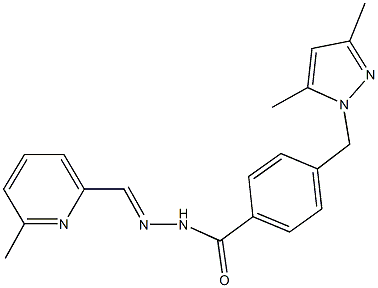 4-[(3,5-dimethyl-1H-pyrazol-1-yl)methyl]-N'-[(6-methyl-2-pyridinyl)methylene]benzohydrazide Structure