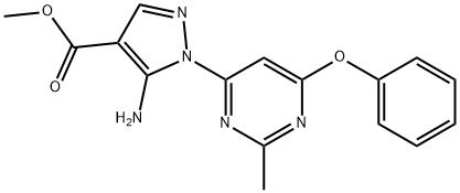 methyl 5-amino-1-(2-methyl-6-phenoxy-4-pyrimidinyl)-1H-pyrazole-4-carboxylate,957478-27-2,结构式