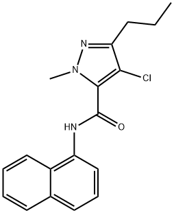 4-chloro-1-methyl-N-(1-naphthyl)-3-propyl-1H-pyrazole-5-carboxamide 化学構造式