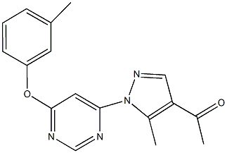 1-{5-methyl-1-[6-(3-methylphenoxy)-4-pyrimidinyl]-1H-pyrazol-4-yl}ethanone Structure