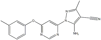 5-amino-3-methyl-1-[6-(3-methylphenoxy)-4-pyrimidinyl]-1H-pyrazole-4-carbonitrile Structure