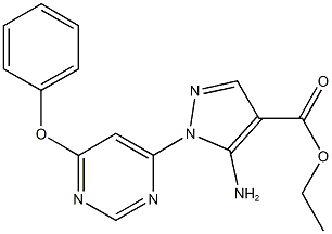 ethyl5-amino-1-(6-phenoxy-4-pyrimidinyl)-1H-pyrazole-4-carboxylate 化学構造式